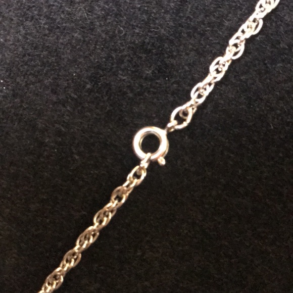 GREAT GIFT! Necklace teardrop pendant pink stone 25.5” chain tarnish free - Picture 7 of 9